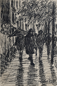 Streetscene with family